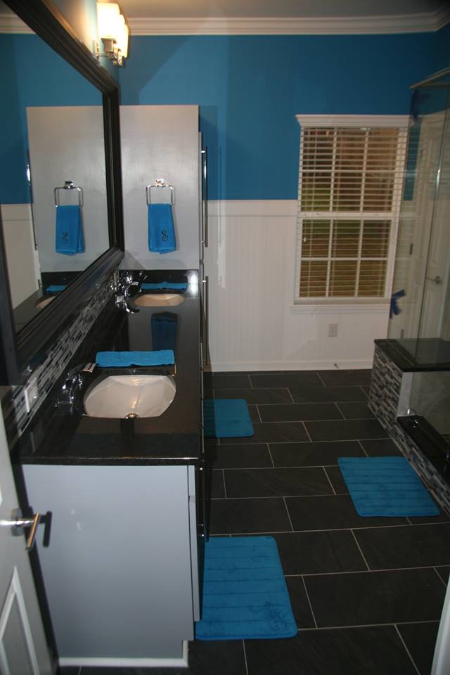 Blue & Black Bathroom